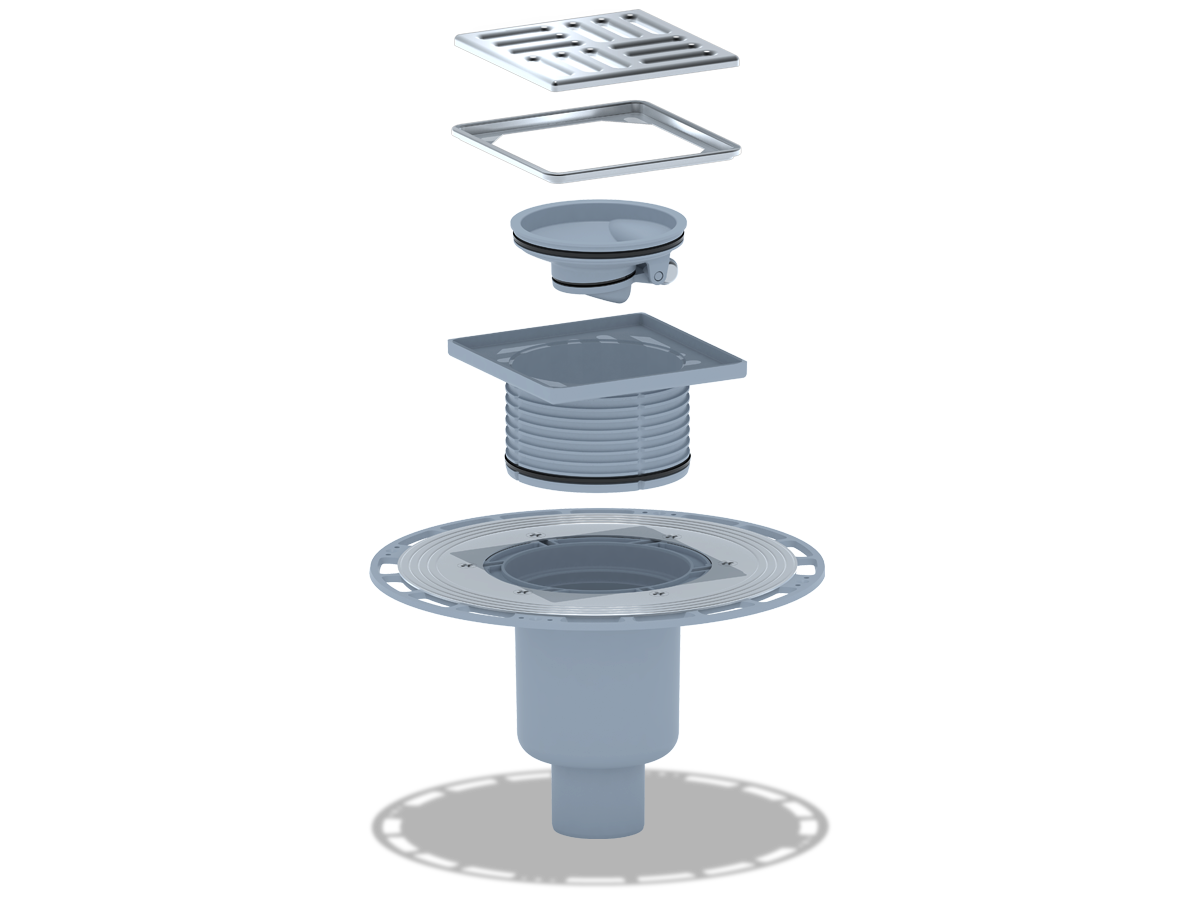 Трап для душа сливной точечный вертикальный регулируемый TQ5912, с ...