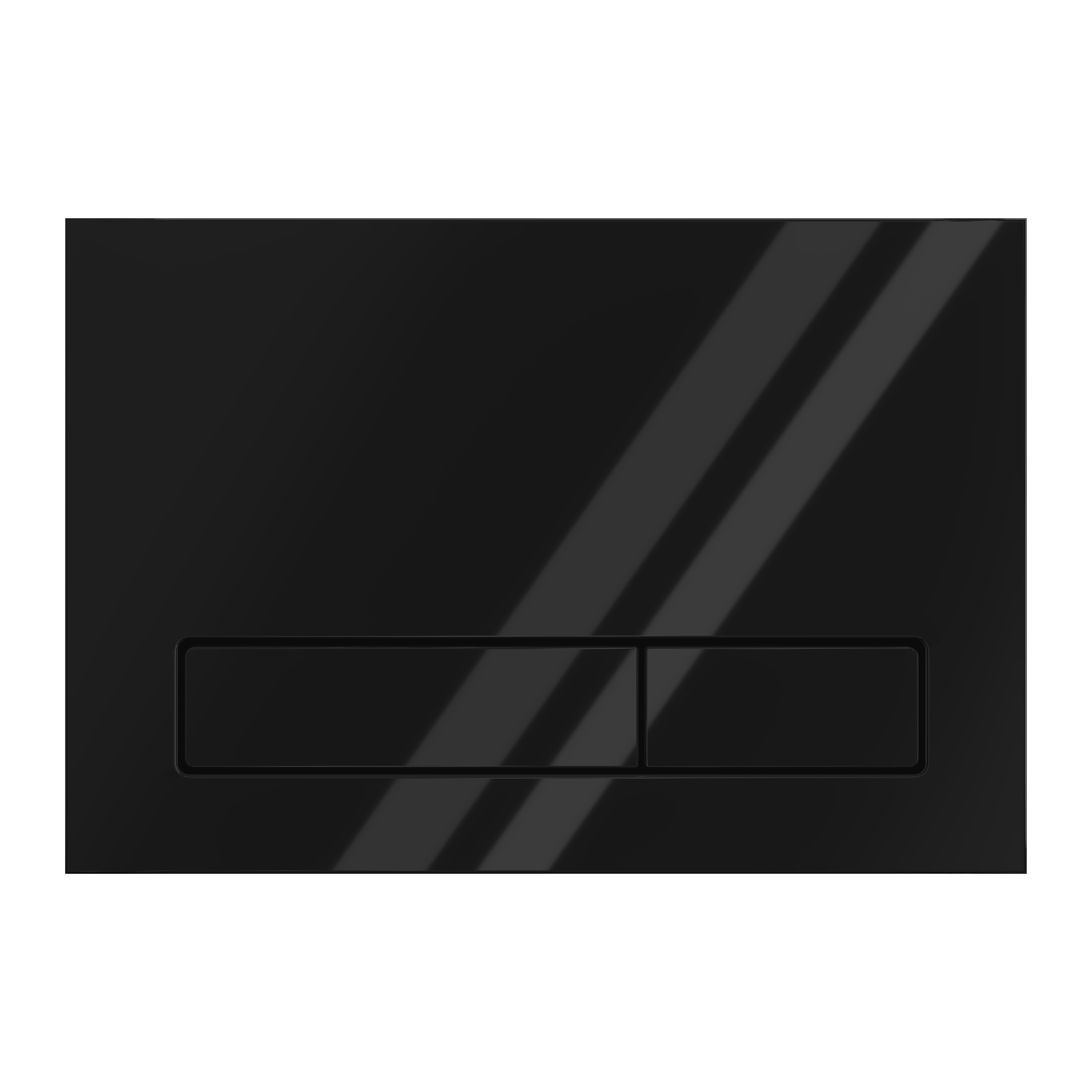 Клавиша смыва АНИ Пласт WPG1533G для инсталляции, плоские прямоугольные кнопки, чёрный глянец, WPG1533G