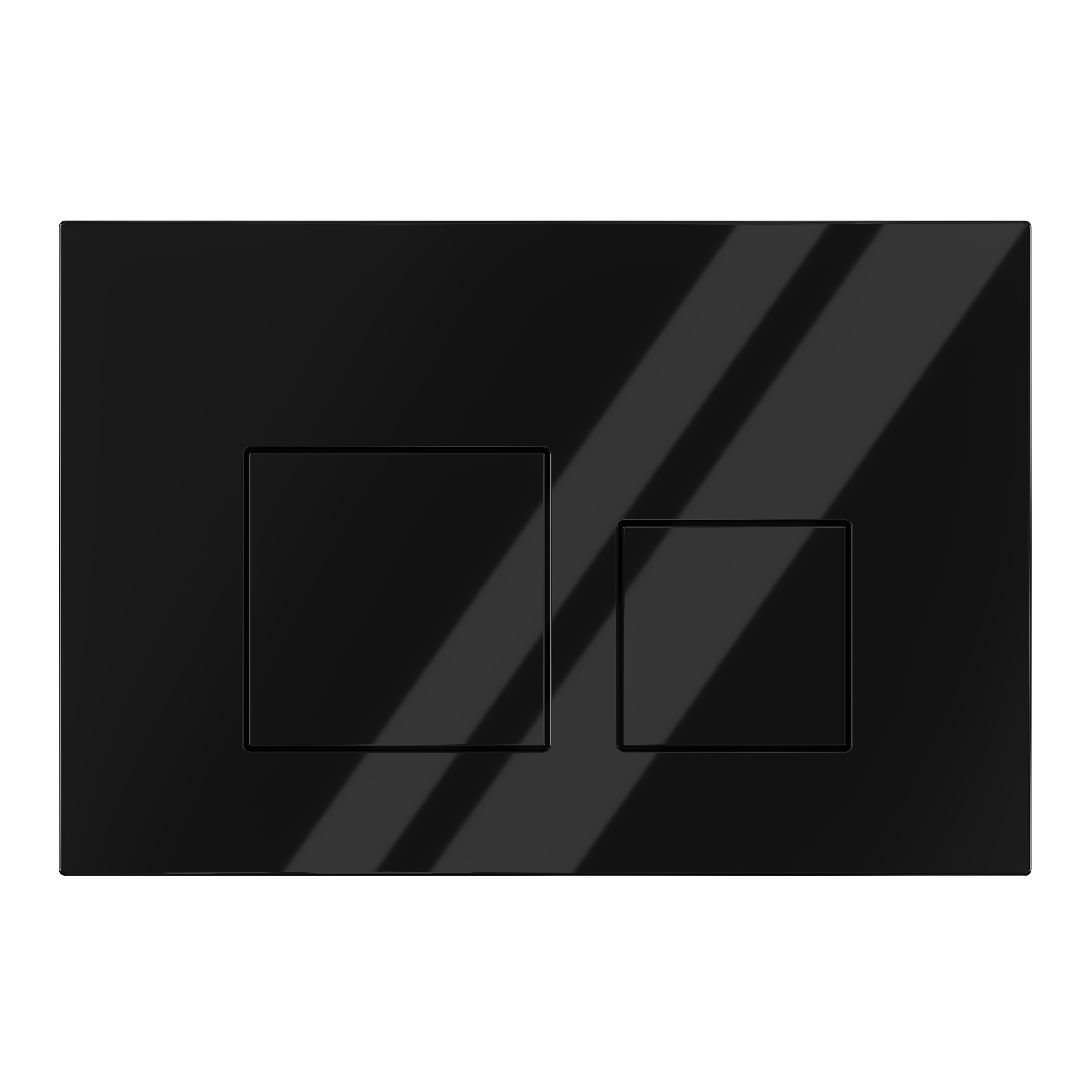 Клавиша смыва для скрытой инсталляции унитаза, АНИ Пласт, квадратная, черный глянцевый, WPG1633G