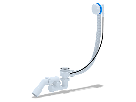 Перелив полуавтомат с регулируемым сифоном АНИ Пласт EM521 580 мм с переходной трубой 45 градусов 40х50 мм