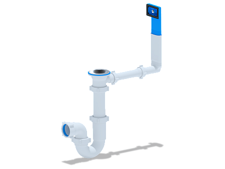 Сифон для мойки АНИ Пласт D0140 1 1/2 дюйма 40 мм прямоточный с жестким переливом