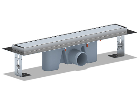 Трап линейный из нержавеющей стали АНИ Пласт TL2145M выпуск 50 мм решётка Штиль матовая 450 мм