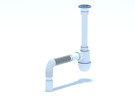 Сифон для раковины АНИ Пласт C1005 1 1/4 дюйма 40 мм с гибкой трубой 40х40 мм