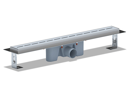 Трап линейный из нержавеющей стали АНИ Пласт TL2565M выпуск 50 мм решётка Киль матовая 650 мм