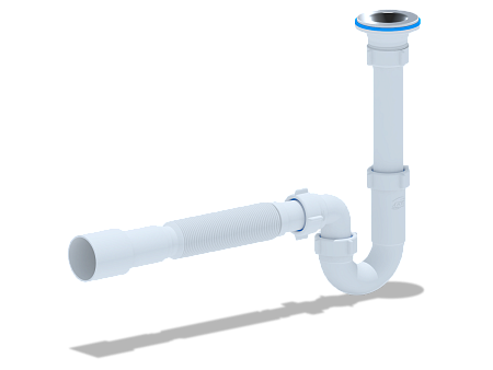 Сифон для раковины АНИ Пласт DB1016 1 1/4 дюйма 32 мм прямоточный с гибкой трубой 32х40/50 мм