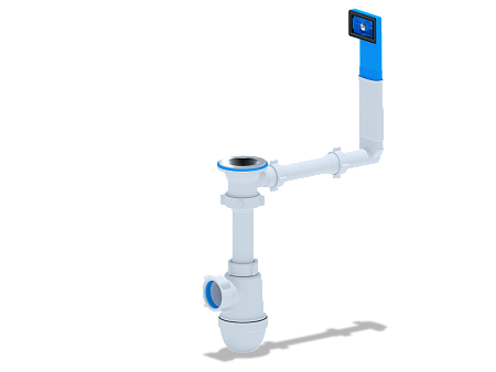Сифон для мойки АНИ Пласт C0140 1 1/2 дюйма 40 мм с жестким переливом