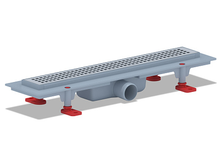 Трап линейный пластиковый АНИ Пласт TL1645M выпуск 40 мм решётка Корн матовая нержавеющая сталь 450 мм
