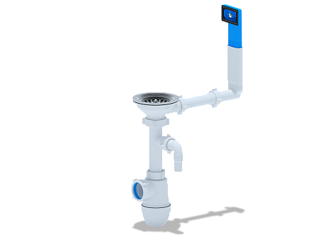Сифон для мойки АНИ Пласт C0147 3 1/2 дюйма 40 мм с жестким переливом и отводом