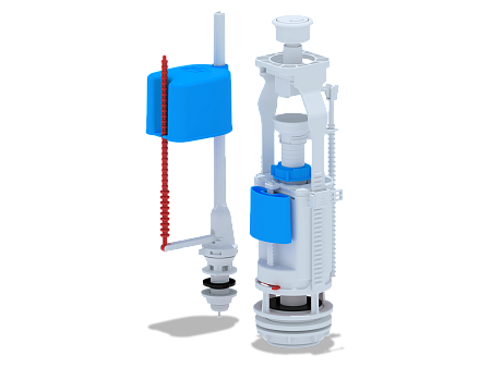 Набор с нижней подводкой АНИ Пласт WC3550 1 1/2 дюйма с пластиковым штуцером двойная кнопка эконом белая
