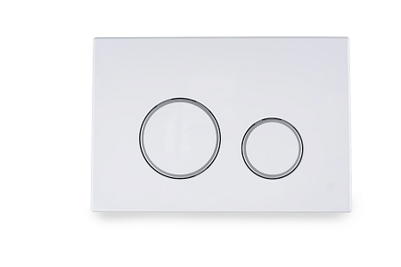 Клавиша АНИ Пласт для системы скрытой установки унитаза глянцевая белая, обод сатин, клавиша белый глянец WPG2040G