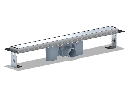 Трап линейный из нержавеющей стали АНИ Пласт TL2165G выпуск 50 мм решётка Штиль глянцевая 650 мм