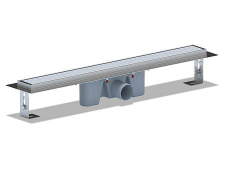 Трап линейный из нержавеющей стали АНИ Пласт TL2165M выпуск 50 мм решётка Штиль матовая 650 мм