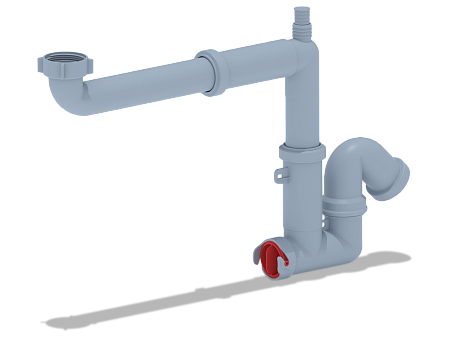 Cифон для мойки АНИ Пласт F серия F5320 1 1/2 дюйма 40 мм смещенный с отводом для стиральной машины без выпуска