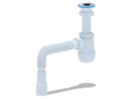 Сифон для мойки АНИ пласт Грот A0115 1 1/2 дюйма 40 мм с гибкой трубой 40х40/50 мм