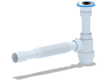 Cифон для раковины АНИ Пласт Юнг BM1015 1 1/4 дюйма 32 мм c гибкой трубой 32х32/40 мм