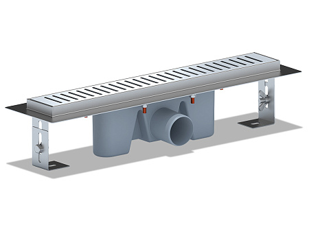 Трап линейный из нержавеющей стали АНИ Пласт TL2445G выпуск 50 мм решётка Бимс глянцевая 450 мм