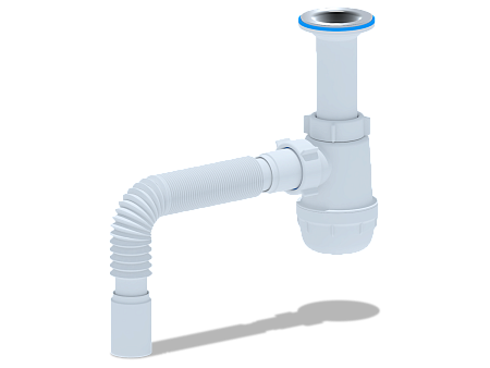 Сифон для мойки АНИ пласт Грот A0505 1 1/2 дюйма 40 мм с гибкой трубой 40х40 мм