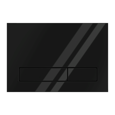 Клавиша смыва АНИ Пласт WPG1533G для инсталляции, плоские прямоугольные кнопки, чёрный глянец, WPG1533G
