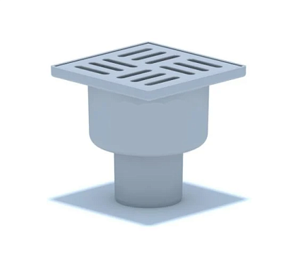 Трап вертикальный нерегулируемый АНИ пласт TA5204 выпуск 50 мм с решеткой из пластика 100х100 мм